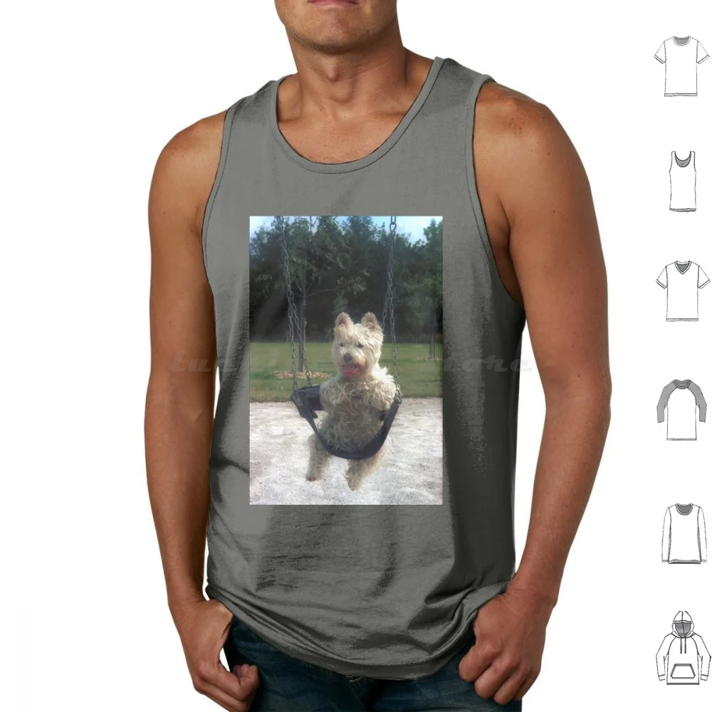 Майка без рукавов Joy белый питомец щенок Уэст-терьер Highland Westie