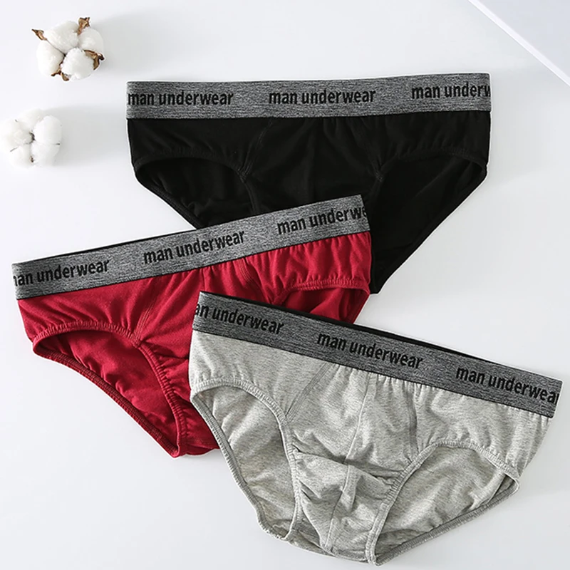 

Cotton Briefs Mens Comfortable Underpants Underwear S-XL Breathable Mid-Rise Panties Solid Super comfortable Lingerie