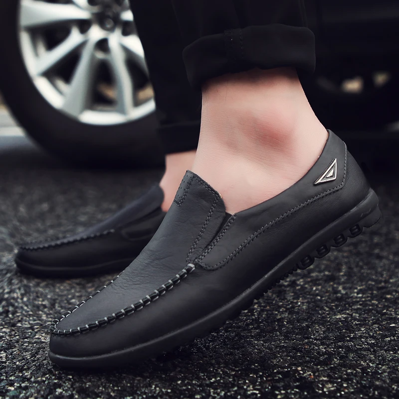 Genuine Leather Men Shoes Casual Luxury Brand 2022 Italian Mens Loafers Moccasins Breathable Slip on Boat Shoes Plus Size 37-47 images - 6