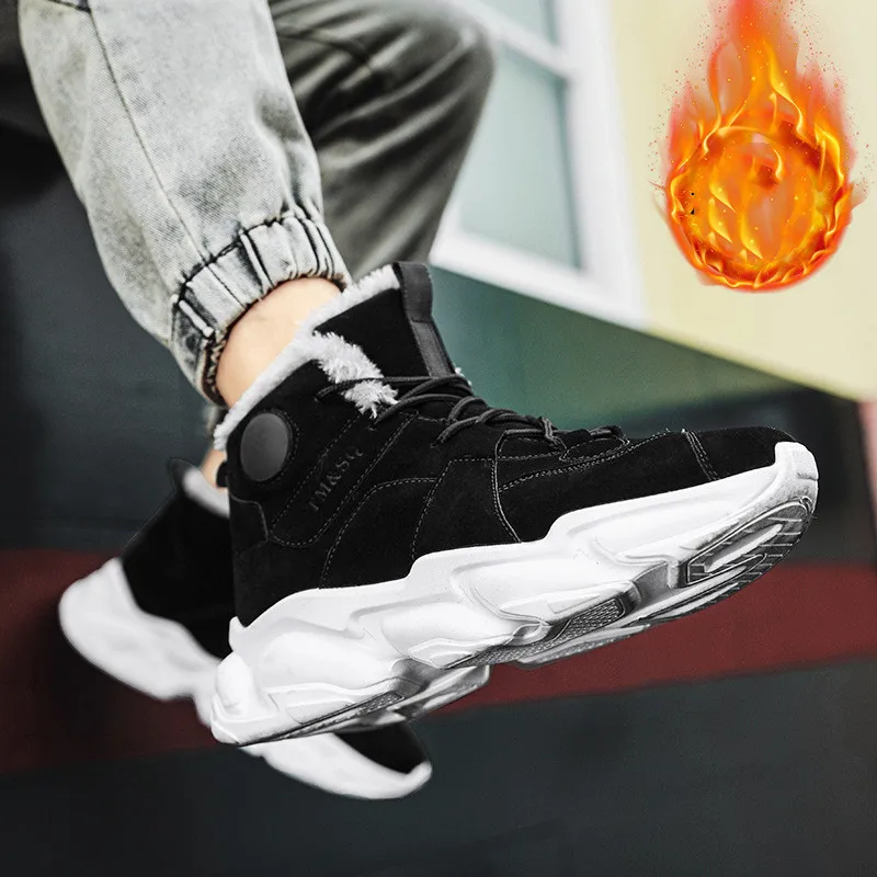 Winter Shoes Men Tennis Shoes Leather 