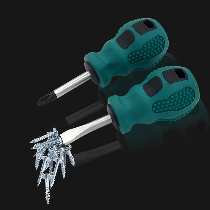 

1PC Magnetic Screwdriver Rubber Handle 2 Shapes Phillips Slotted Screwdriver Head Magnetic Ring Screwdriver Set