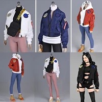 16 jacket letter printing embroidered baseball uniform long sleeve american street jacket fit 12 action figure body