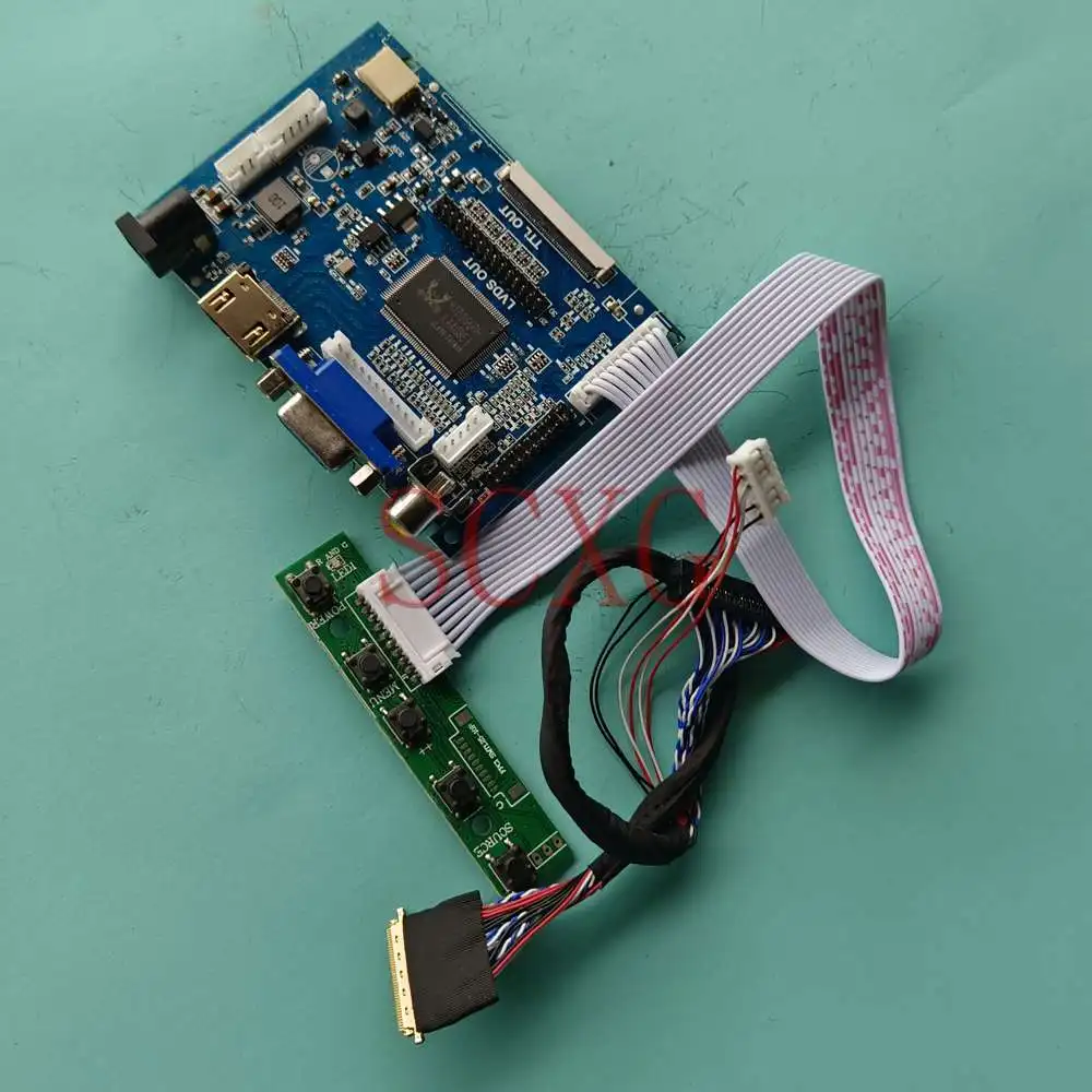 

LCD Display Controller Driver Board Fit N101L6-L01 2AV+VGA+HDMI-Compatible Netbook LVDS 40 Pins 10.1" DIY Kit 1024*600