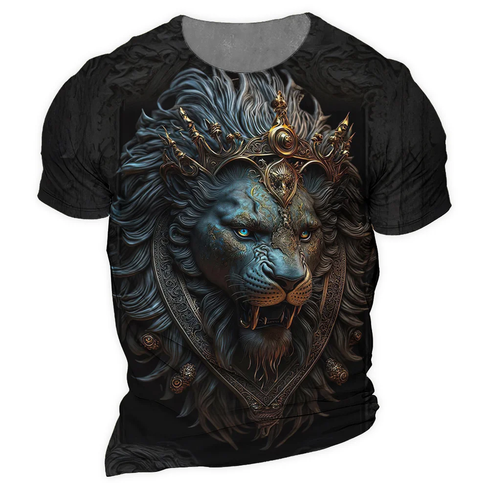 

Summer T-Shirts For Mens 3D Print Short Sleeve Tops Animal Fashion Personality T Shirt Loose Oversized Tee Shirt Men Clothing