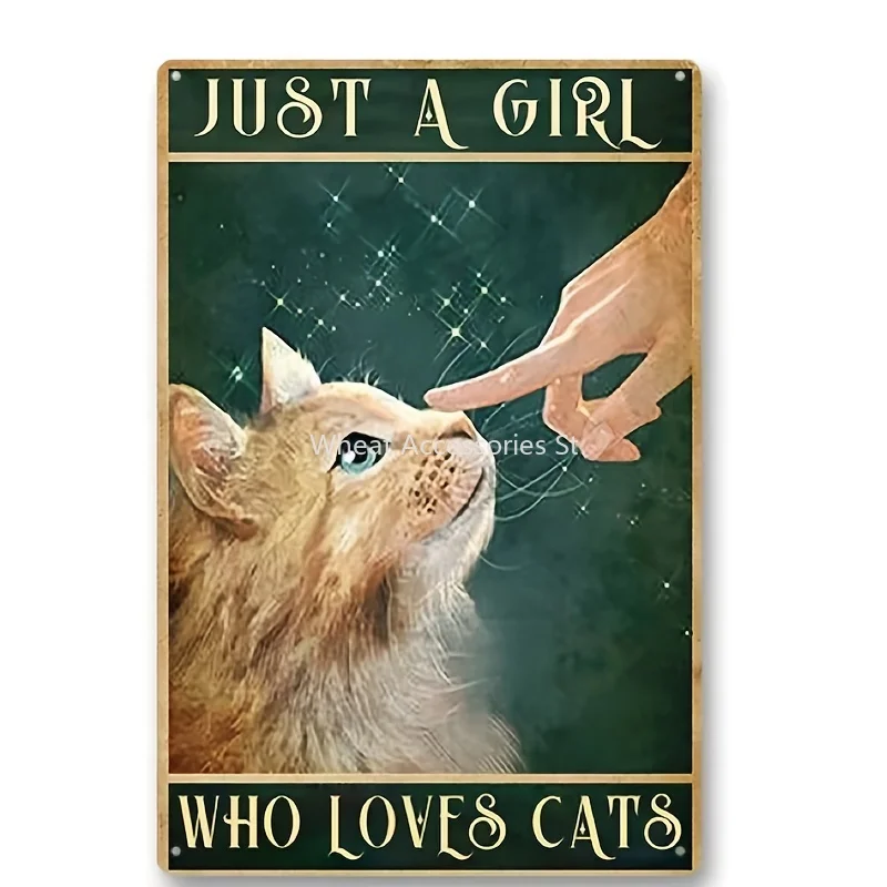

New "Cat Theme Cat Lover", Retro Vintage Metal Tin Aluminum Sign Poster with Artworks, Funny Home Family Restaurant Decor