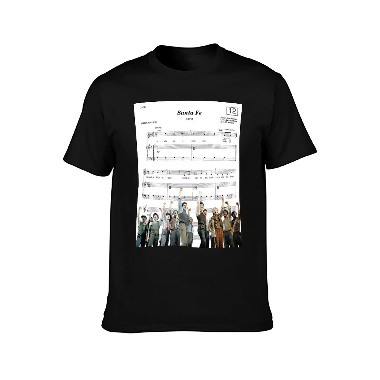 Newsies - Santa Fe футболка Sheet Music для мальчика мужские хлопковые футболки с аниме