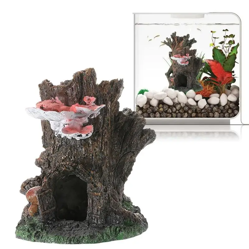 

Fish Tank Decorations Realistic Tree Face Statues Resin Ornament For Underwater Fish Shrimp Crabs Hiding Place Home Craft Decor