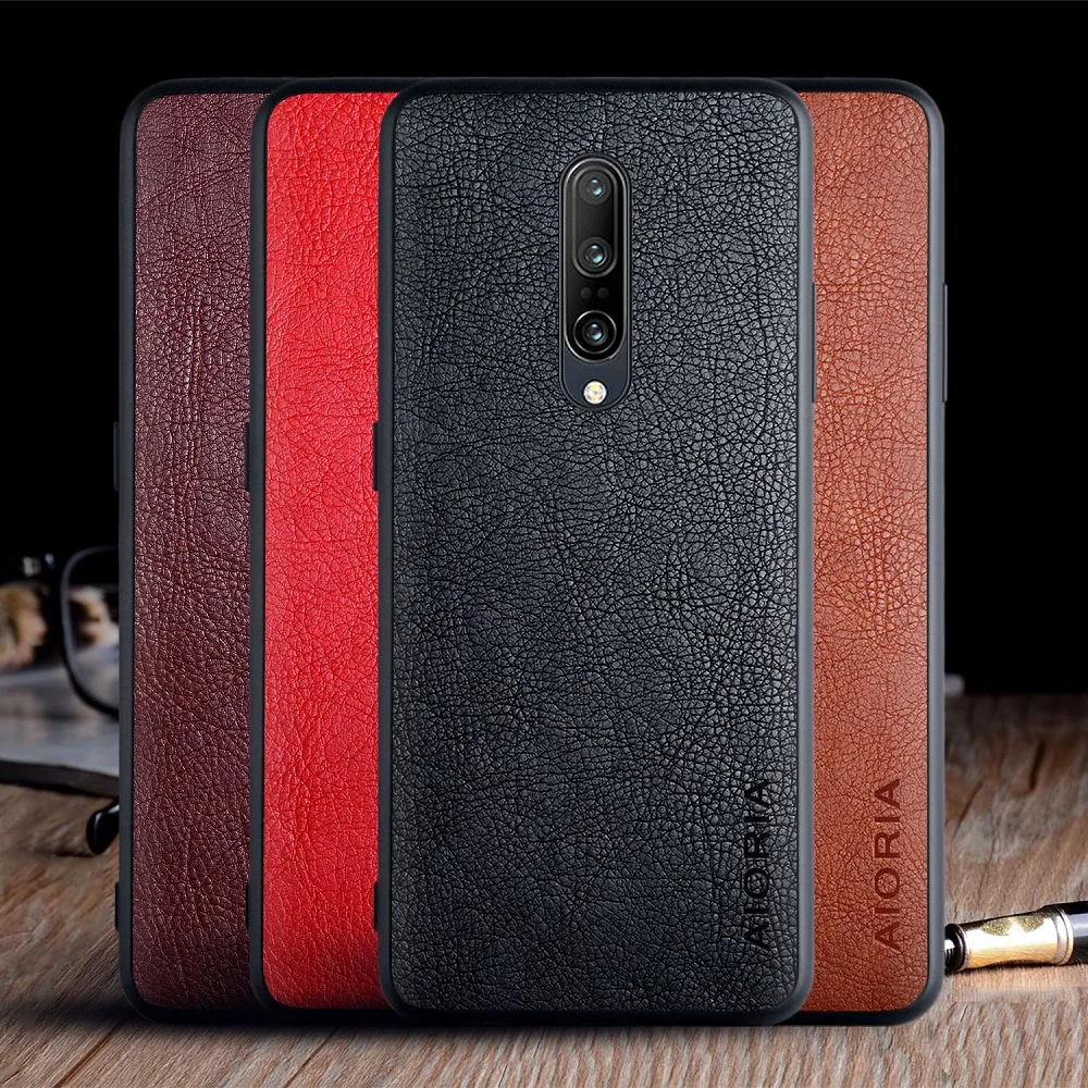 

Case for Oneplus 7 Pro oneplus 7 funda luxury Vintage Leather skin coque with TPU PC hard cover for oneplus 7 pro case capa