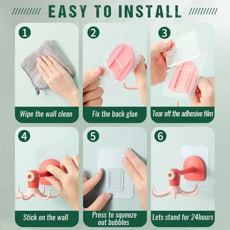 Вращающийся на 360 ° крючок-осьминог кухонный шпатель без отверстий стойка для