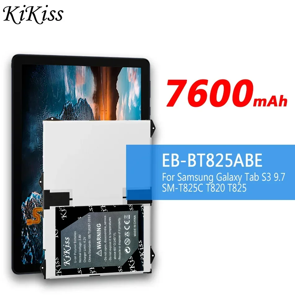 Мощный аккумулятор KiKiss EB-BT825ABE 7600 мАч для Samsung Galaxy Tab S3 9 7 SM-T825C T820 T825 Bateria