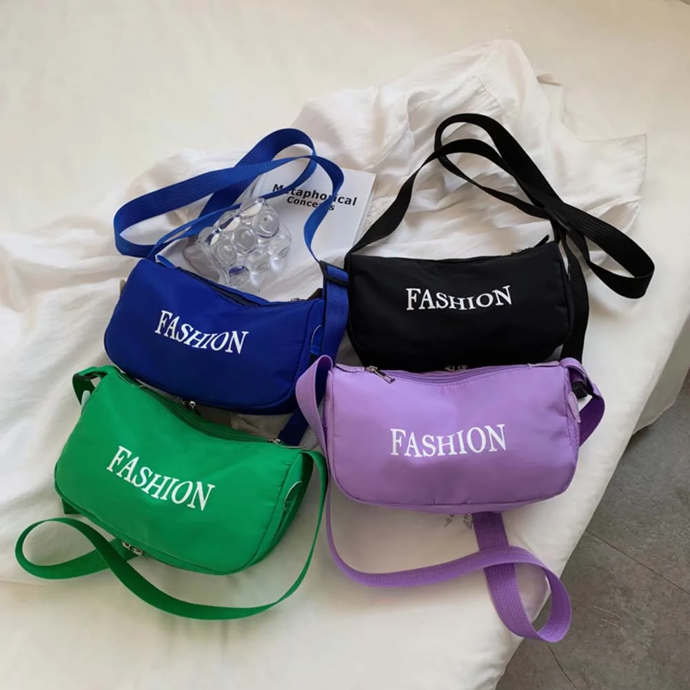 

Women Fashion Letters Simple Designer Crossbody Handbag Nylon Casual Shoulder Bag Tote Female Travel Messenger Clutch Purse Bags