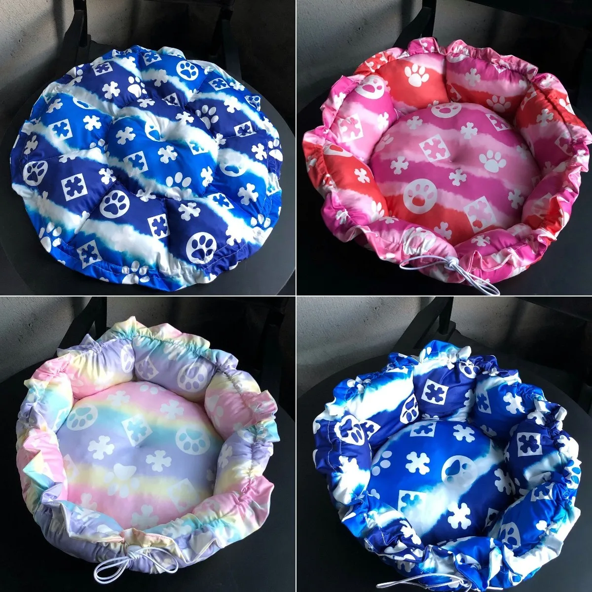 

60cm Summer Cooling Dog Bed Pet Cat Nest Luxury Design Pet Round Cushion Sofa Comfort Schnauzer Sleeping Breathable Ice Pad Mat