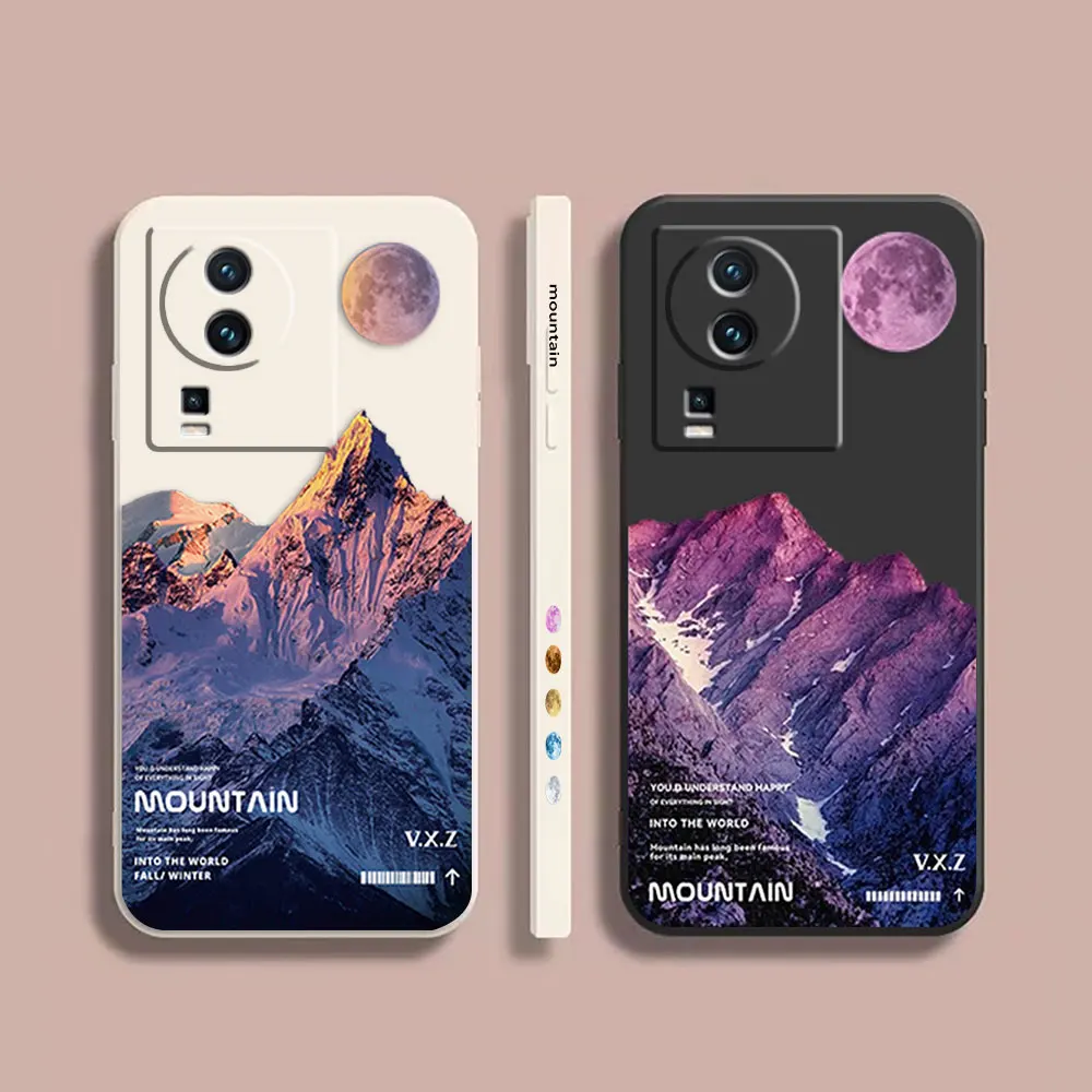 

Phone Case For VIVO IQOO 5 7 8 9 10 11 Pro 5G Z3 Z5 Z6 Z7 NEO3 5 5S 6 7 Case Cover Funda Cqoue Shell Sunset Over Snowy Mountains