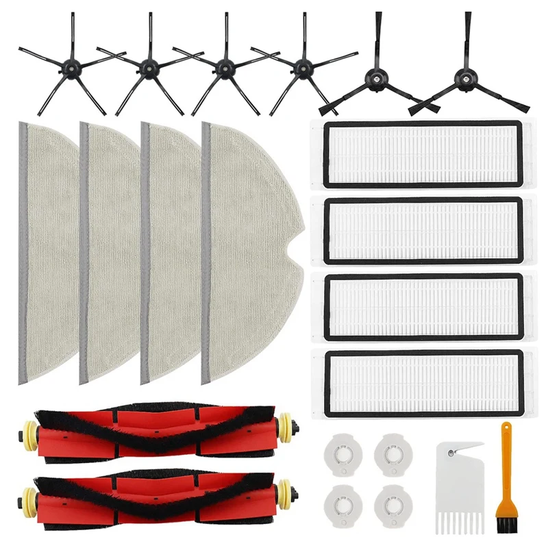 

22 PCS Accessories For Roborock S6 Pure,S6, E4,S4 Max, S6 Maxv,S5, S5 Max, S4, E20 E25 E35 S50 Xiaomi Mijia Vacuum