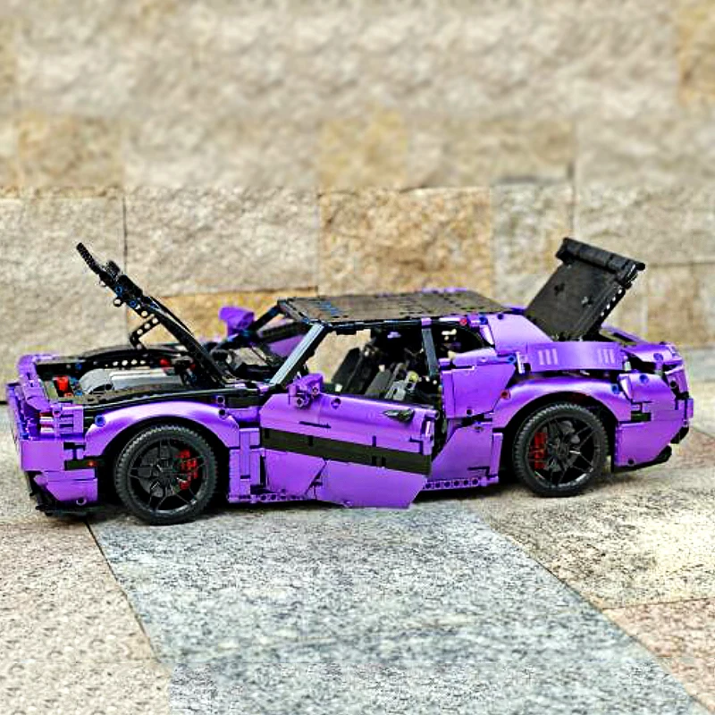 nie będziesz 152910 ny fioletowy super samochód sportowy hipercar klocki DIY Puzzle zabawki edukacyjne świąteczne prezenty dla dzieci