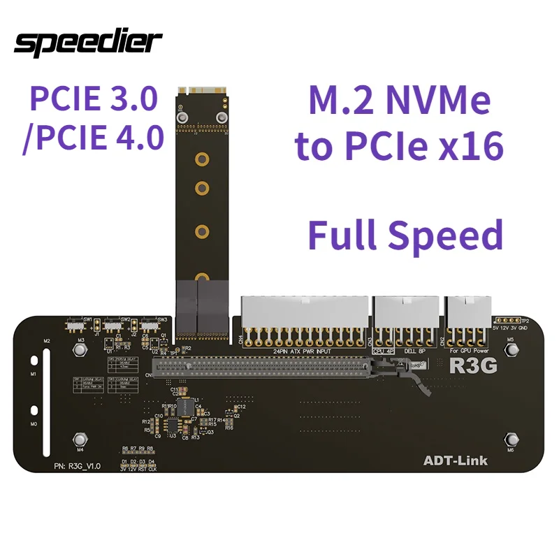 PCIe 3.0 4.0 M.2 NVMe M Key to x16 eGPU Adapter R43SG notebook graphics card external transfer extension dock Riser Cable