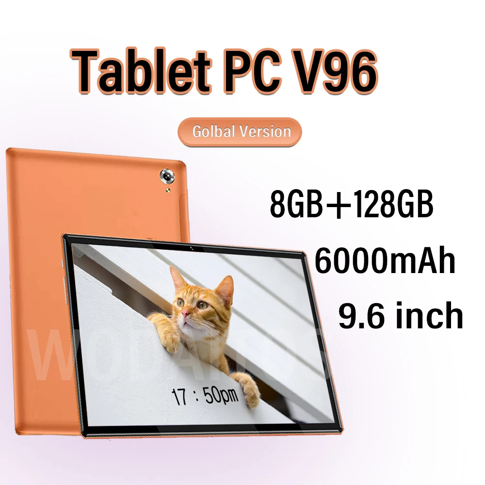 9.6 Inch Tablet  V96 Google Play 6000mAh Androdi 11 Dual Sim GPS 6000 mAh MTK 6771 Hot Sale 6GB 128GB Global Version PC