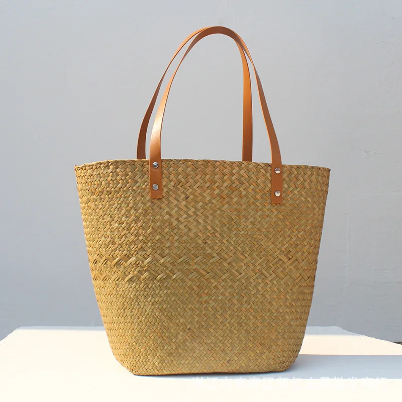 

Женская Ручная Сумка летняя сумочка из соломы, пляжные сумки известного бренда, роскошная дизайнерская сумка из рафии, Женская дорожная сумка-тоут