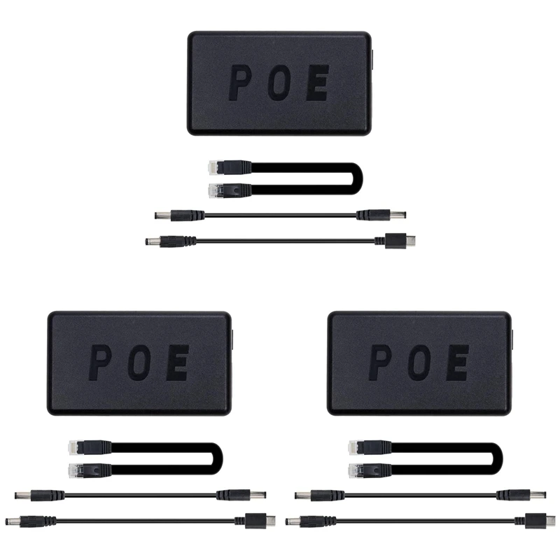 

3X Poe Splitter 5V 4A For Jetson Nano, For Raspberry Pi 4 And More - Active Poe+ To Barrel Jack Or Gigabit Poe Splitter