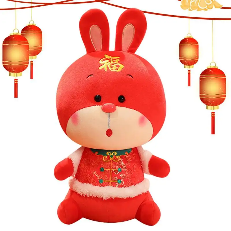 

Китайский кролик, плюшевый кролик, плюшевый кролик, мягкий удобный кролик в китайском стиле с милым выражением, очаровательный