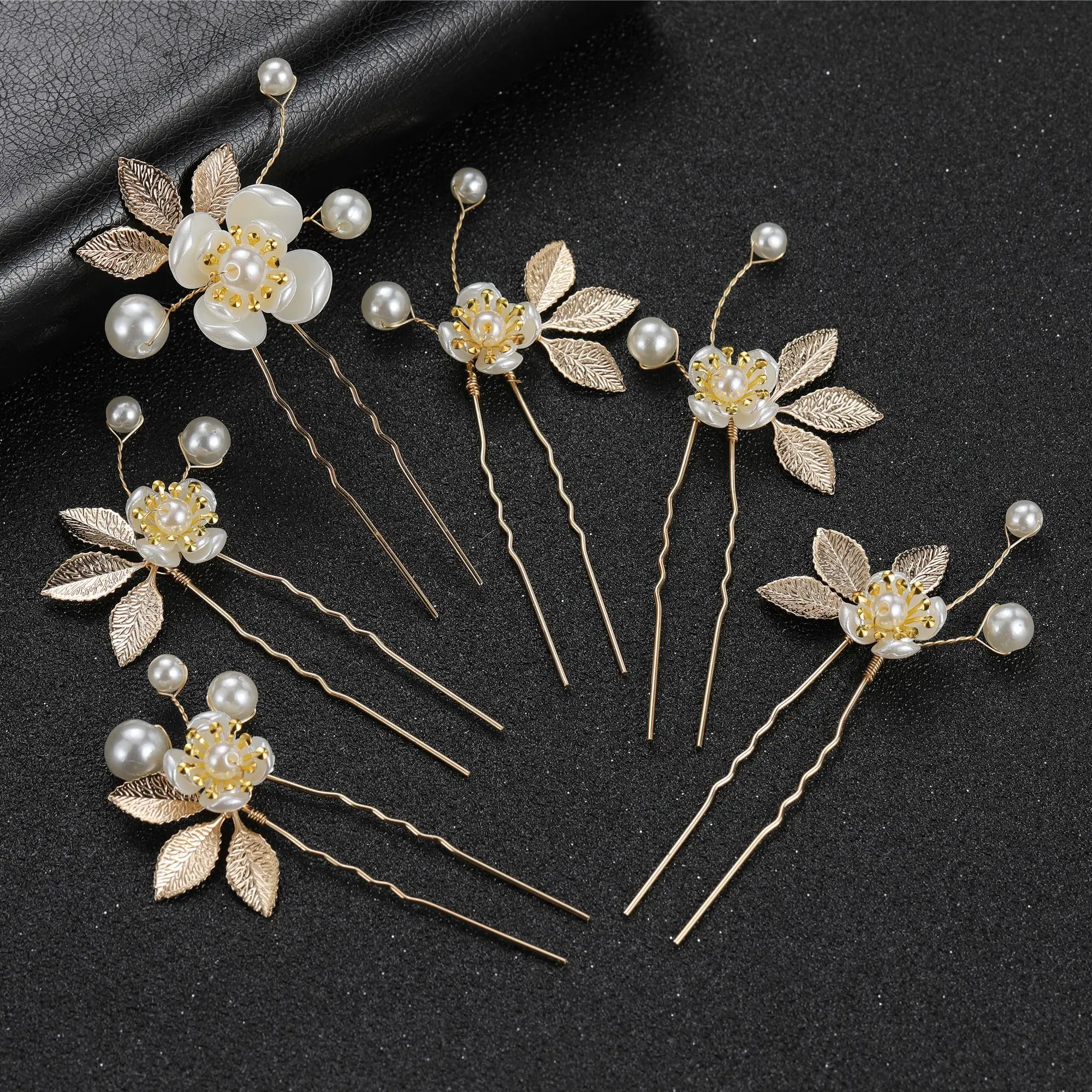 

6PCS/SET Pearls for Bridal Hairstyle Hair Jewelry Bridesmaid Headwear Women Hairpins Hair Clips Headpieces