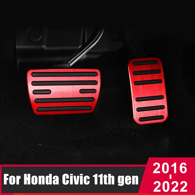 

Car Styling Foot Accelerator Fuel Brake Footrest Pedals Plate Cover Pad For Honda Civic 10th 11th Gen 2016-2021 2022 Accessories