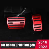 car styling foot accelerator fuel brake footrest pedals plate cover pad for honda civic 10th 11th gen 2016 2021 2022 accessories