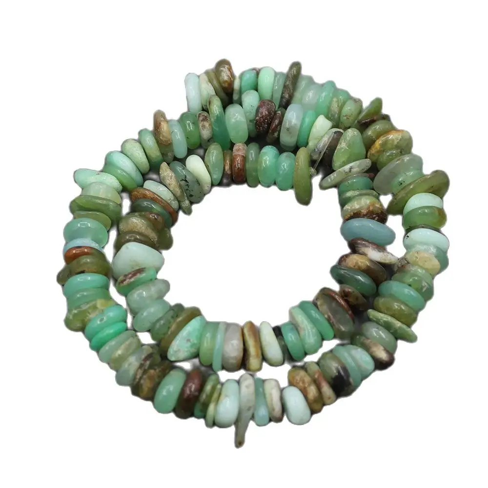 

APDGG 4x10mm Natural Green Chrysoprase Rondelle Smooth Nugget Beads 15.5" Strand Jewelry Making DIY
