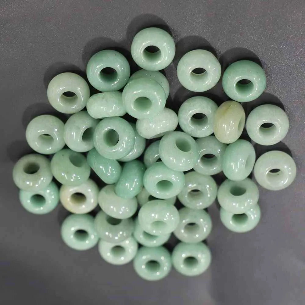

Free Shipping Natural Emerald Green Large Hole Round Bead Necklace Earrings Bracelet Making Accessories Gift Wholesale 24Pcs/Lot