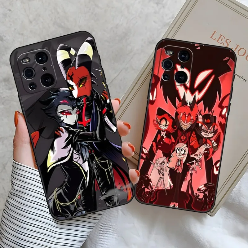 

Helluva Boss Phone Case For OPPO Find X3 X2 X5 RENO 8 6 7 4 Pro Plus A57 A16 A54 A74 A54 A97 A53 Black Coque