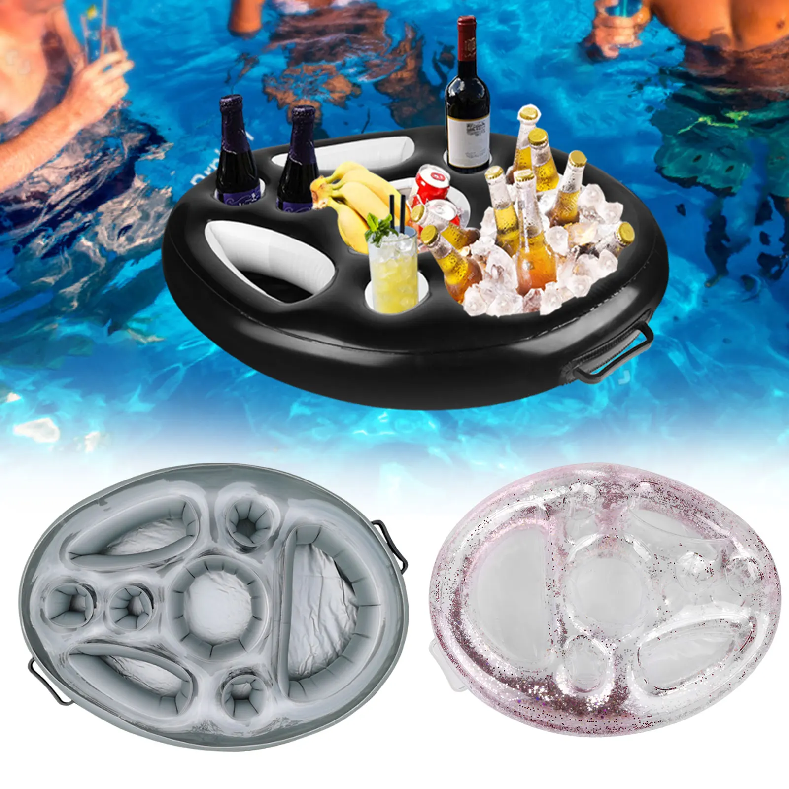 

Summer Iatable Float Beer Drinking Coolers Table Water Play Float Beer Tray Party Bucket Cup Holder for Swimming Pool Party