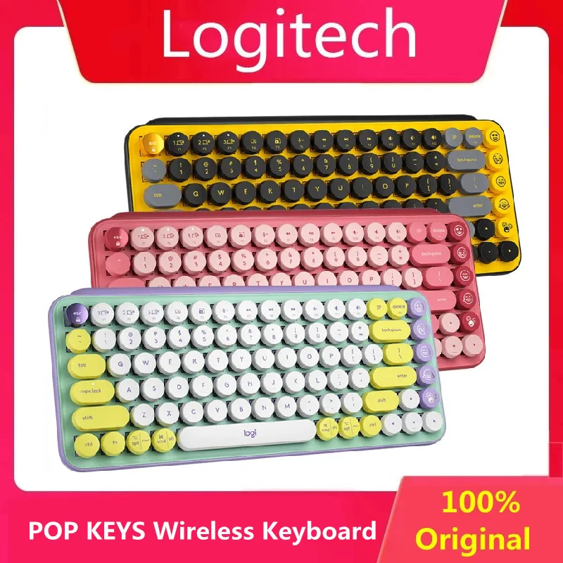 

Logitech POP KEYS Wireless Bluetooth Mechanical Keyboard TTC Tea Shaft Portable Keyboard For ipad office gaming laptop Win Mac