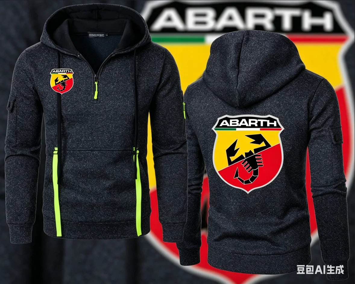 Фото Толстовки Abarth Scorpion Italy с полузастежкой-молнией и жаккардовым узором, DIY 131, Abarth 695, Abarth 595, куртки, свитеры, верхняя одежда, флис, уличная одежда №2
