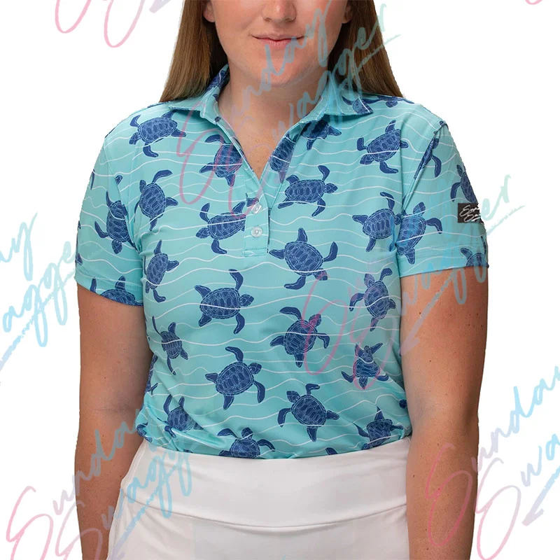 Sunday Swagger Women's golf shirt polo racing short sleeve top quick drying T-shirt polo football tennis casual polyester shirt