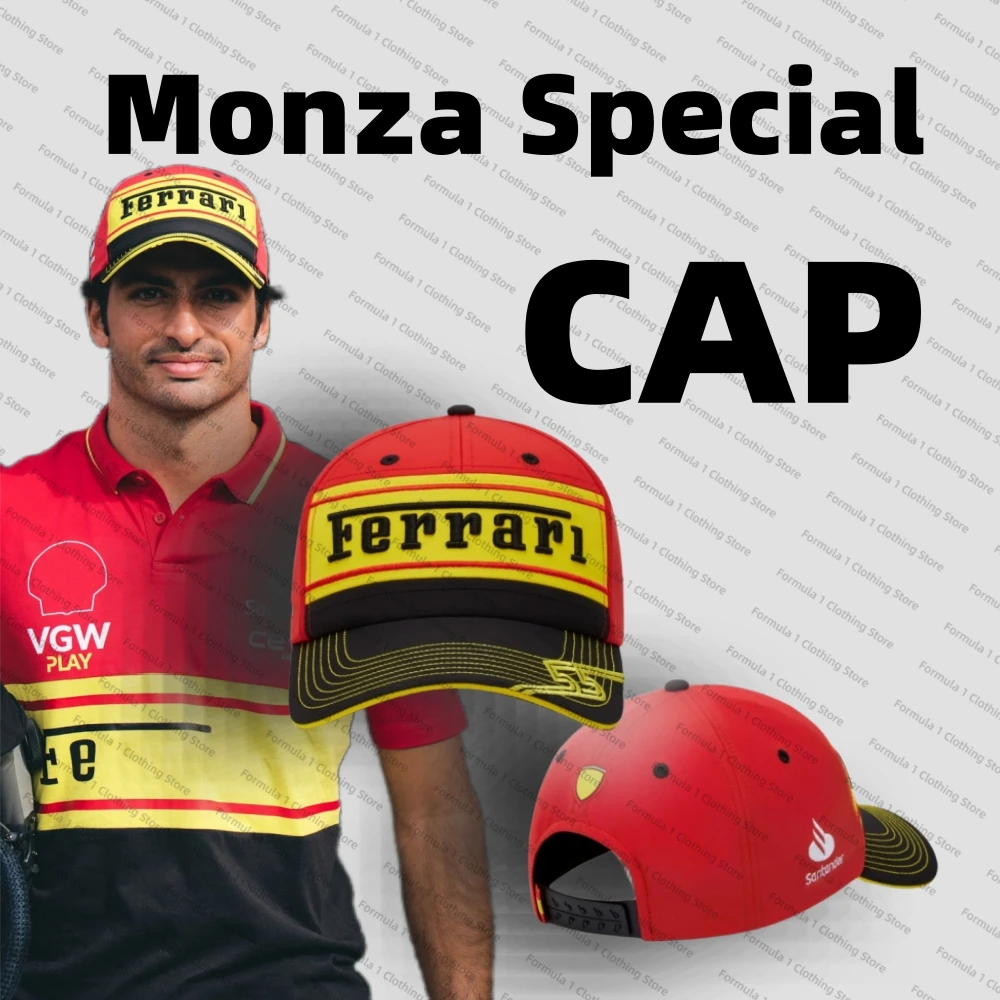 

Official Monza Special Edition F1 Cap Sainz Scuderia Ferrari Baseball Cap Hat # Italian Gp Team Cap Leclerc Sainz Formula 1 Cap