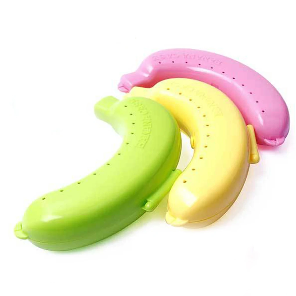 

New Qualified Cute 3 Colors Fruit Banana Protector Box Holder Case Lunch Container Storage Box for kids protect fruit case