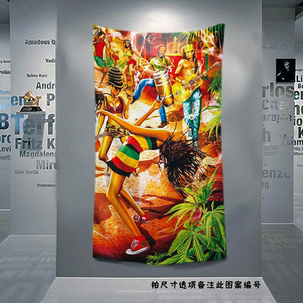 

Ретро Рок музыка ткань художественный флаг баннер Боб Марли ямайский регги постер гобелен подвесная Картина Декор фона