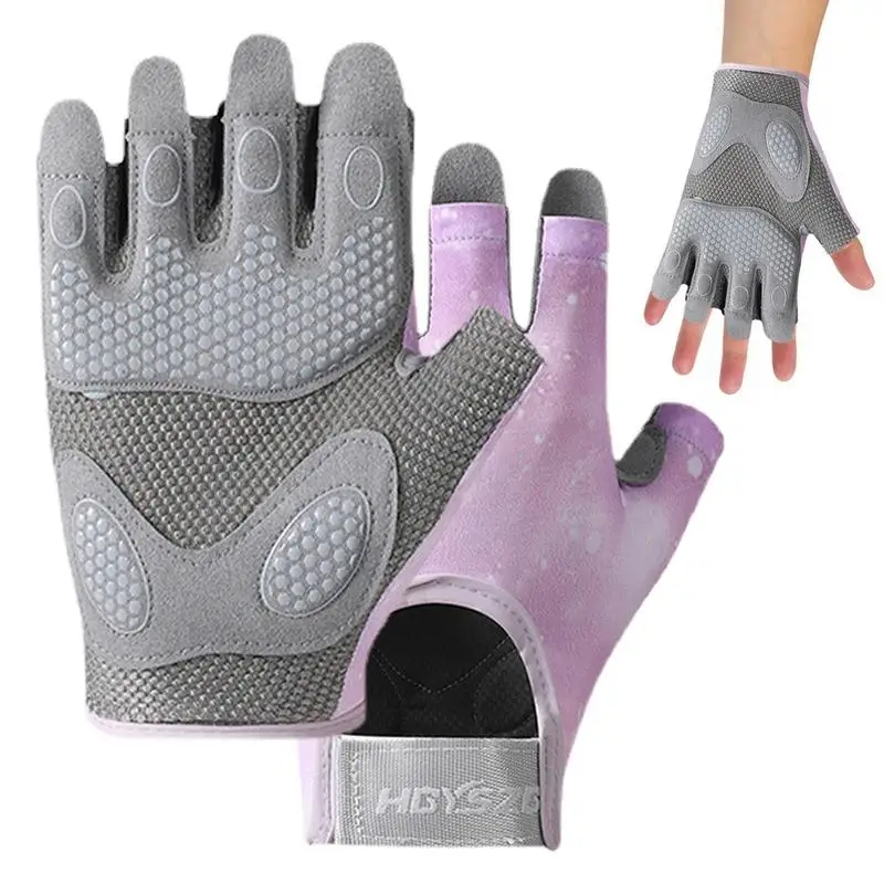 

Men Gym Gloves Half Finger Cycling Gloves Pro Fitness Weight Lifting Body Building Training Sports Exercise Workout Bike Gloves