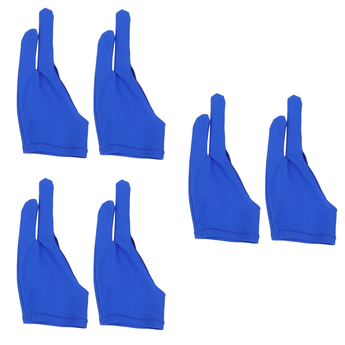 

6 Pcs Two Finger Painting Glove Artist's Drawing Anti-Fouling Glove Sketch Curved Gloves- Size (Blue)