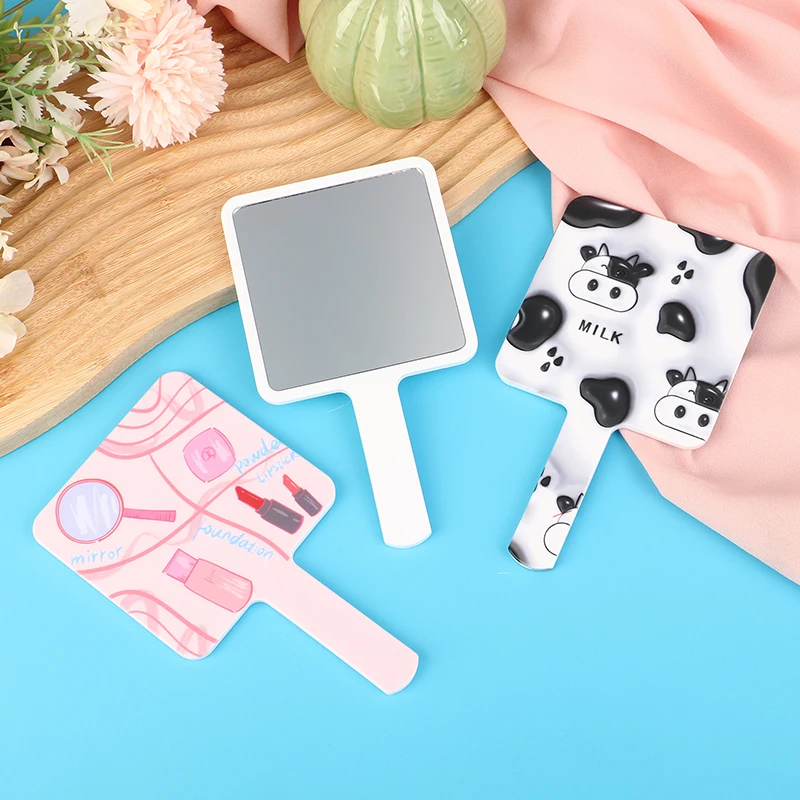 

Eyelash Extension Mirror Plastic Handle Portable Square Handheld Makeup Vanity Mirror Women Cosmetic SPA Beauty Salon Supplies