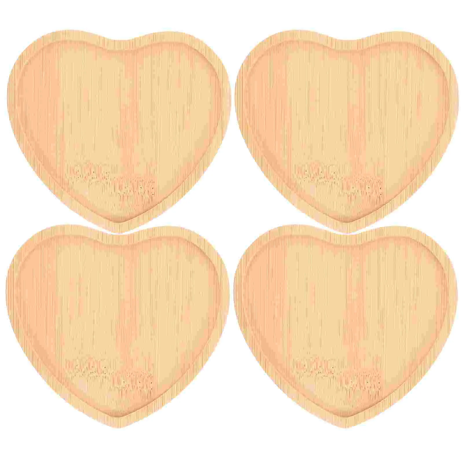 

4pcs Reusable Coasters Heart Shape Coasters Wood Cup Pads Rustic Style Wood Coasters