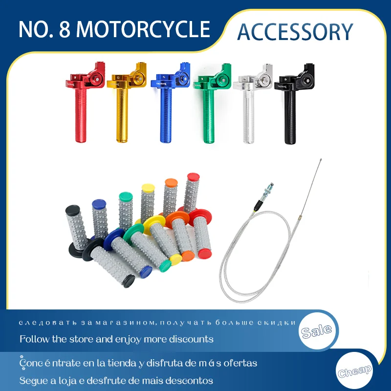 

7/8'' 22mm Motorcycle Handlebar + Acerbs Throttle Grip Quick Twister + Cable For Honda CRF230 CR80 Kawasaki KLX Dit Pit Bike