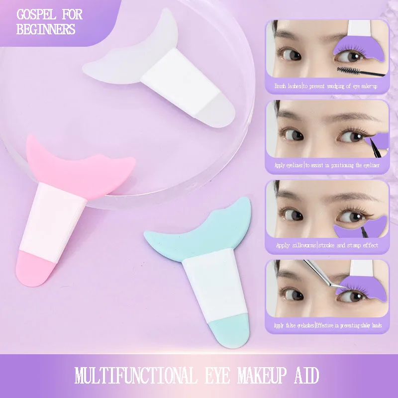 

5pcs Multifunctional Silicone Brush Eye Makeup Aid Mascara Stopper Eyeliner Makeup Mould Beauty Tools Cream Mask Scoop Reusable