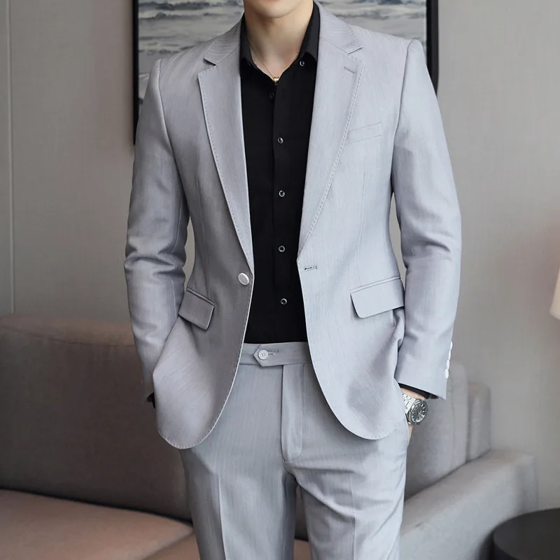 Leisure Suit Suit Men's Korean Version Slim Trend Business Formal Small Suit British Style Groom's Wedding Dress Mens Clothes