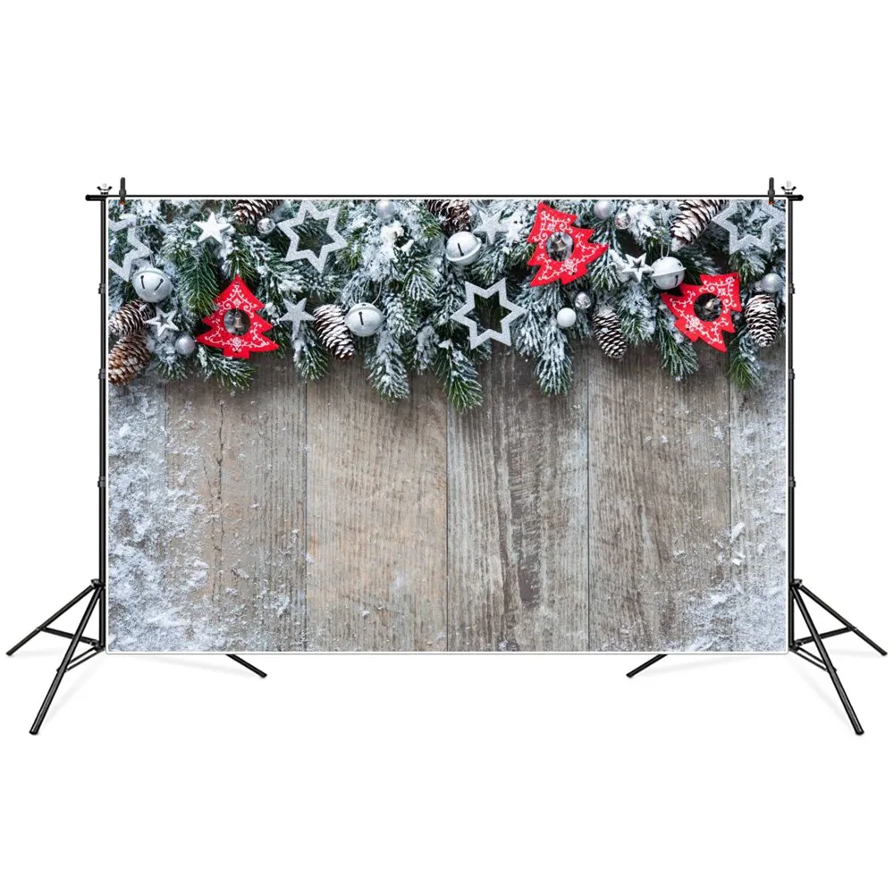 

Рождественские сосновые конусы дерево Звездный колокол деревянные доски фотографические фоны под заказ Фотообои