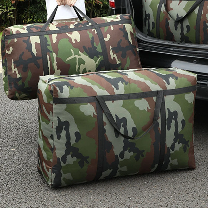 

Вместительная камуфляжная утолщенная водонепроницаемая сумка из ткани «Оксфорд» для упаковки вещей, сумка для хранения одеял, дорожная су...