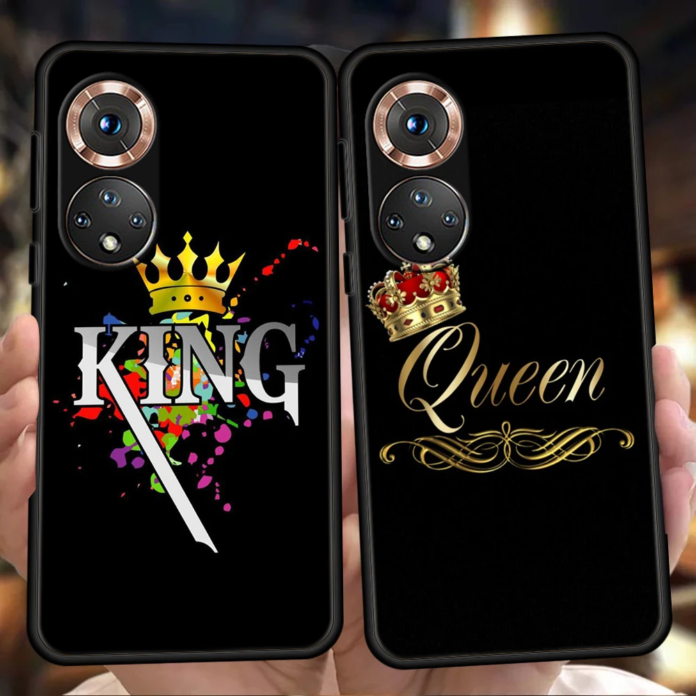 

Crown King And Queen Phone Case For Honor 50 10i 20i Pro Cover Bag For Honor 20 20S 10 9 8A 8S 8X 7A 5.7inch 7X Silicone Shell