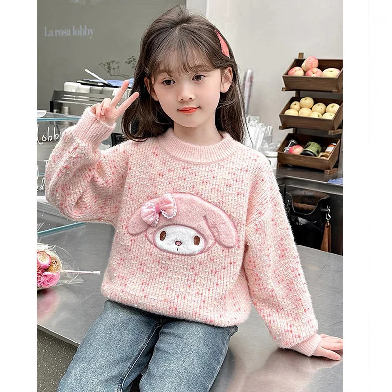 

My Melody Sanrio Kawaii аниме осень-зима Новые свитера симпатичная мультяшная модная Термоодежда с капюшоном прекрасные игрушки для детей