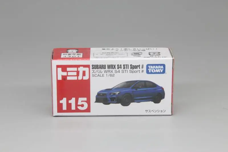 

Domeka 1:64 модель спортивного автомобиля из сплава 115 красно-белая коробка WRX S4 STI подходит для Subaru Tomica коллекционные украшения подарок