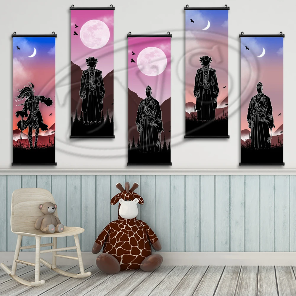 

Подвесные плакаты и принты из свитки Dororo Hyakkiamru, Классическая картина на стену, аниме, холст, живопись, роспись, домашний декор для детской ко...